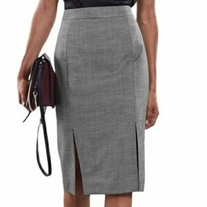NWT Reiss Alber Gray Double Slit Midi‎ Pencil Skirt- Size 4